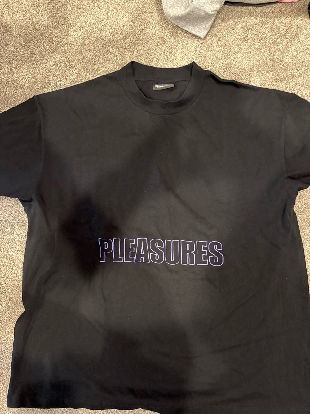 Pleasures Men's Black Short Sleeve Logo Tee